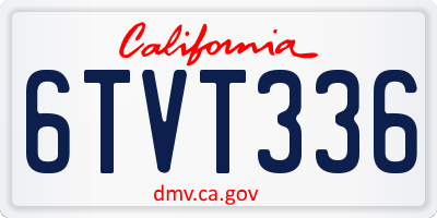 CA license plate 6TVT336