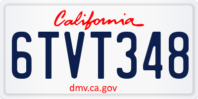CA license plate 6TVT348