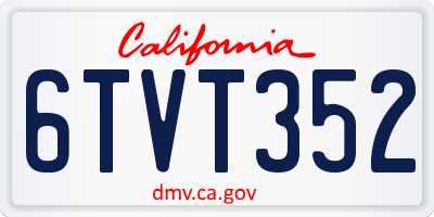 CA license plate 6TVT352