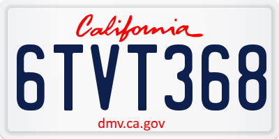CA license plate 6TVT368