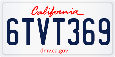 CA license plate 6TVT369