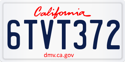 CA license plate 6TVT372