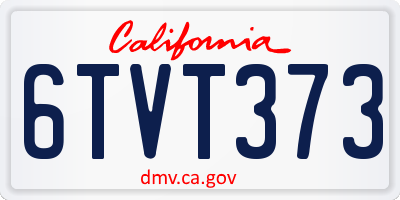 CA license plate 6TVT373