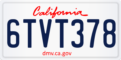 CA license plate 6TVT378