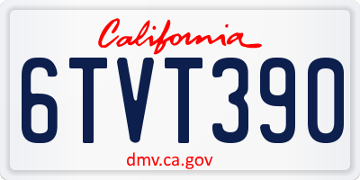 CA license plate 6TVT390