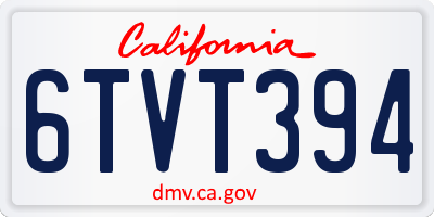 CA license plate 6TVT394