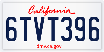 CA license plate 6TVT396