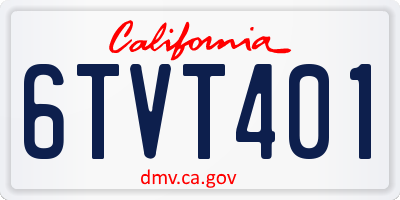 CA license plate 6TVT401