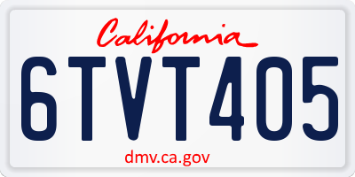 CA license plate 6TVT405