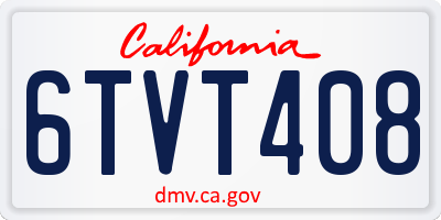 CA license plate 6TVT408