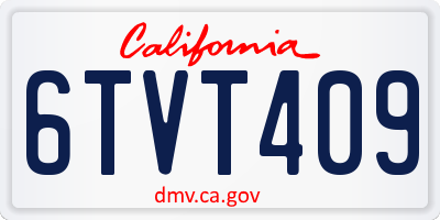CA license plate 6TVT409