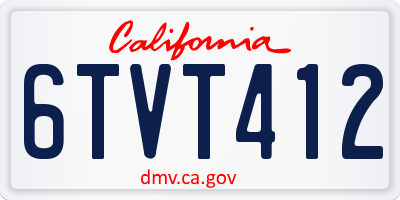 CA license plate 6TVT412