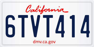 CA license plate 6TVT414