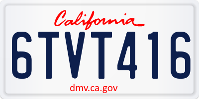 CA license plate 6TVT416