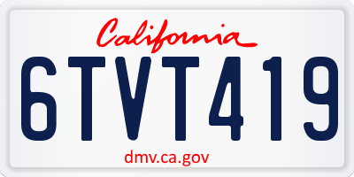 CA license plate 6TVT419