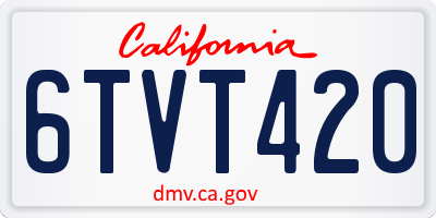 CA license plate 6TVT420