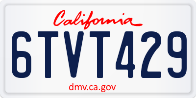 CA license plate 6TVT429