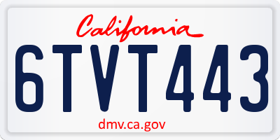 CA license plate 6TVT443