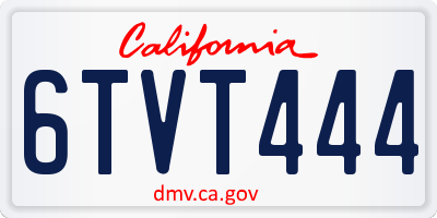 CA license plate 6TVT444