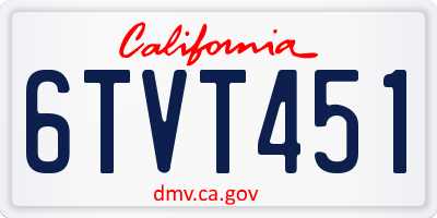 CA license plate 6TVT451