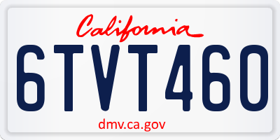 CA license plate 6TVT460
