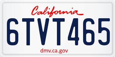 CA license plate 6TVT465