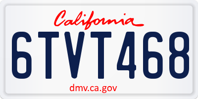 CA license plate 6TVT468