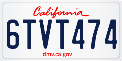 CA license plate 6TVT474