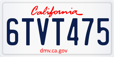 CA license plate 6TVT475