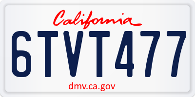 CA license plate 6TVT477