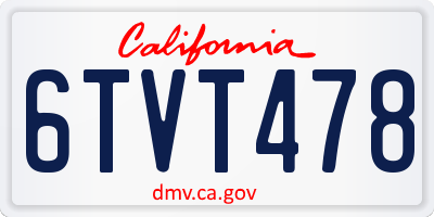 CA license plate 6TVT478