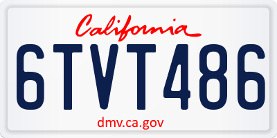 CA license plate 6TVT486