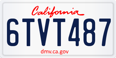 CA license plate 6TVT487