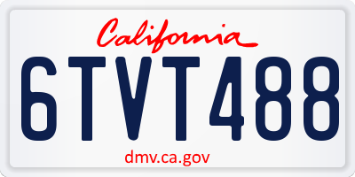 CA license plate 6TVT488