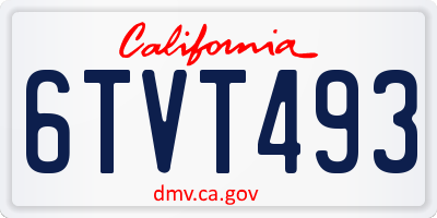 CA license plate 6TVT493