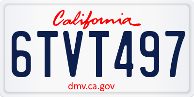 CA license plate 6TVT497