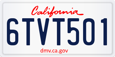 CA license plate 6TVT501