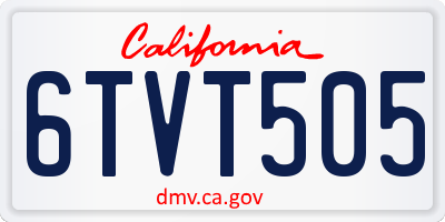 CA license plate 6TVT505