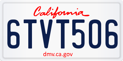 CA license plate 6TVT506