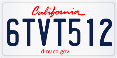 CA license plate 6TVT512