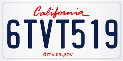 CA license plate 6TVT519