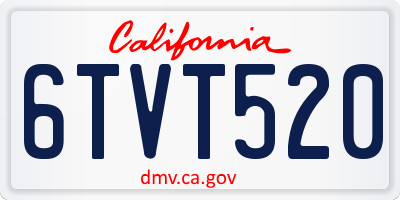 CA license plate 6TVT520