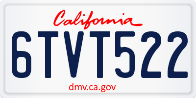 CA license plate 6TVT522