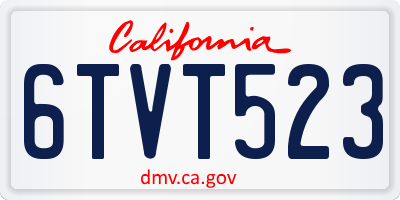 CA license plate 6TVT523