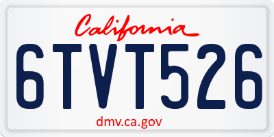CA license plate 6TVT526