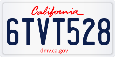 CA license plate 6TVT528