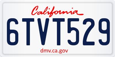 CA license plate 6TVT529