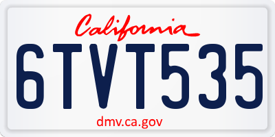 CA license plate 6TVT535