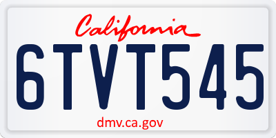 CA license plate 6TVT545