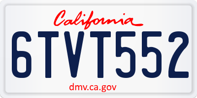 CA license plate 6TVT552